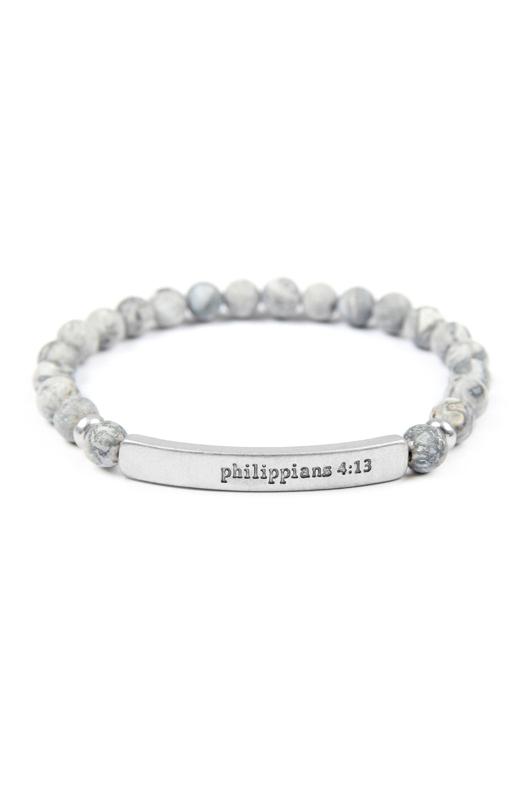 "Philippians 4:13" Natural Stone Stretch Bracelet